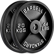 Olympic Cast Iron Weight Plates – 2-Inch Barbell Weights (2.5kg to 25kg) – Heavy-Duty Plates for Home Gym & Fitness – Sold in Pairs