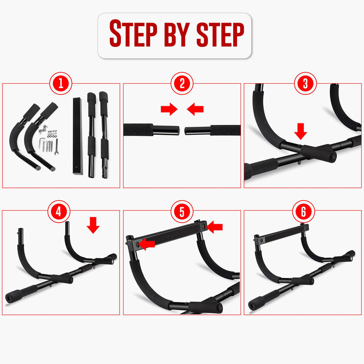 Pull Up Bar Doorway – Home Gym Chin-Up & Dip Bar for Strength Training & Full-Body Workouts