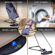 Newborn Baby Bouncer Chair – Soft & Durable Infant Rocker Seat, Foldable & Portable – UK Made Baby Rocking Chair