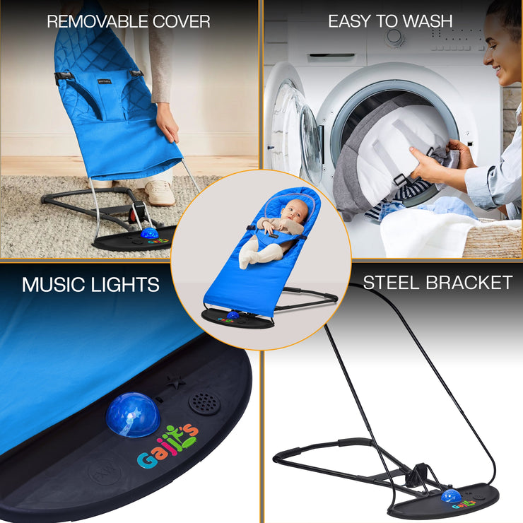Newborn Baby Bouncer Chair – Soft & Durable Infant Rocker Seat, Foldable & Portable – UK Made Baby Rocking Chair
