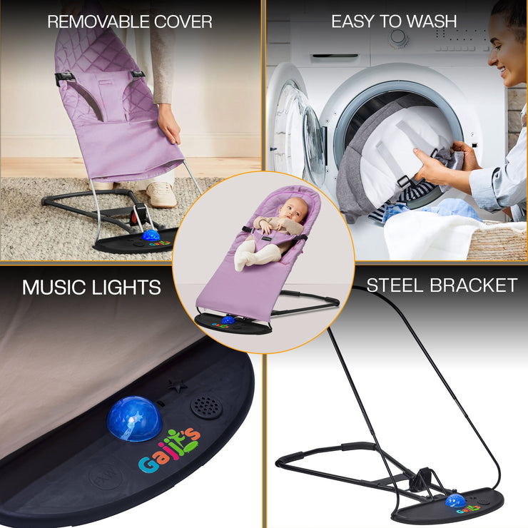 Newborn Baby Bouncer Chair – Soft & Durable Infant Rocker Seat, Foldable & Portable – UK Made Baby Rocking Chair