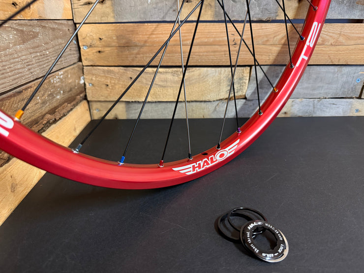 (Slam69built) Halo T2 26" / Halo Wideboy & Halo MT SS Dirt Jump Wheelset (Red / Grey / Multi)
