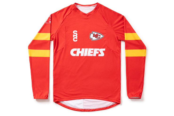 #NFLJ-KC – NFL Collection | Long Sleeve MTB Jersey – KC Chiefs (Size Medium, Like-New – Washed for Photos)