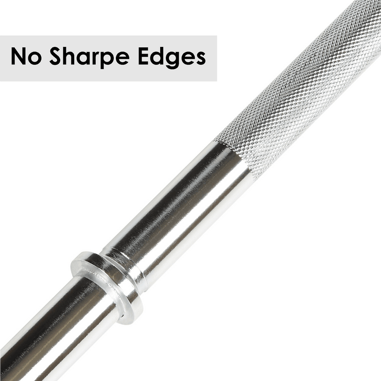 Standard 1" Chrome Barbell – 4ft, 5ft, 6ft, 7ft | Knurled Grip, Collars Included | Fits 1" Weight Plates – Home Gym & Strength Training