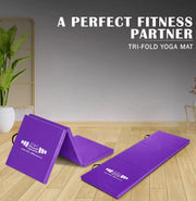 Tri Folding Mat Exercise Gym Gymnastic Fitness Workout Mat with Handles 3 Panels