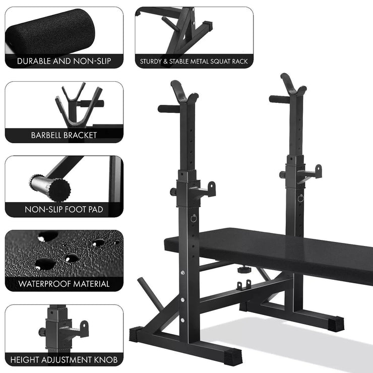 Weight Training Bench Press Multi-Function Adjustable Barbell Lifting Gym Rack