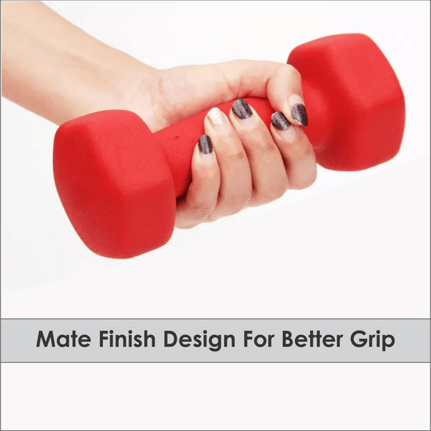 10KG Neoprene Plastic Dip Dumbbells Set
